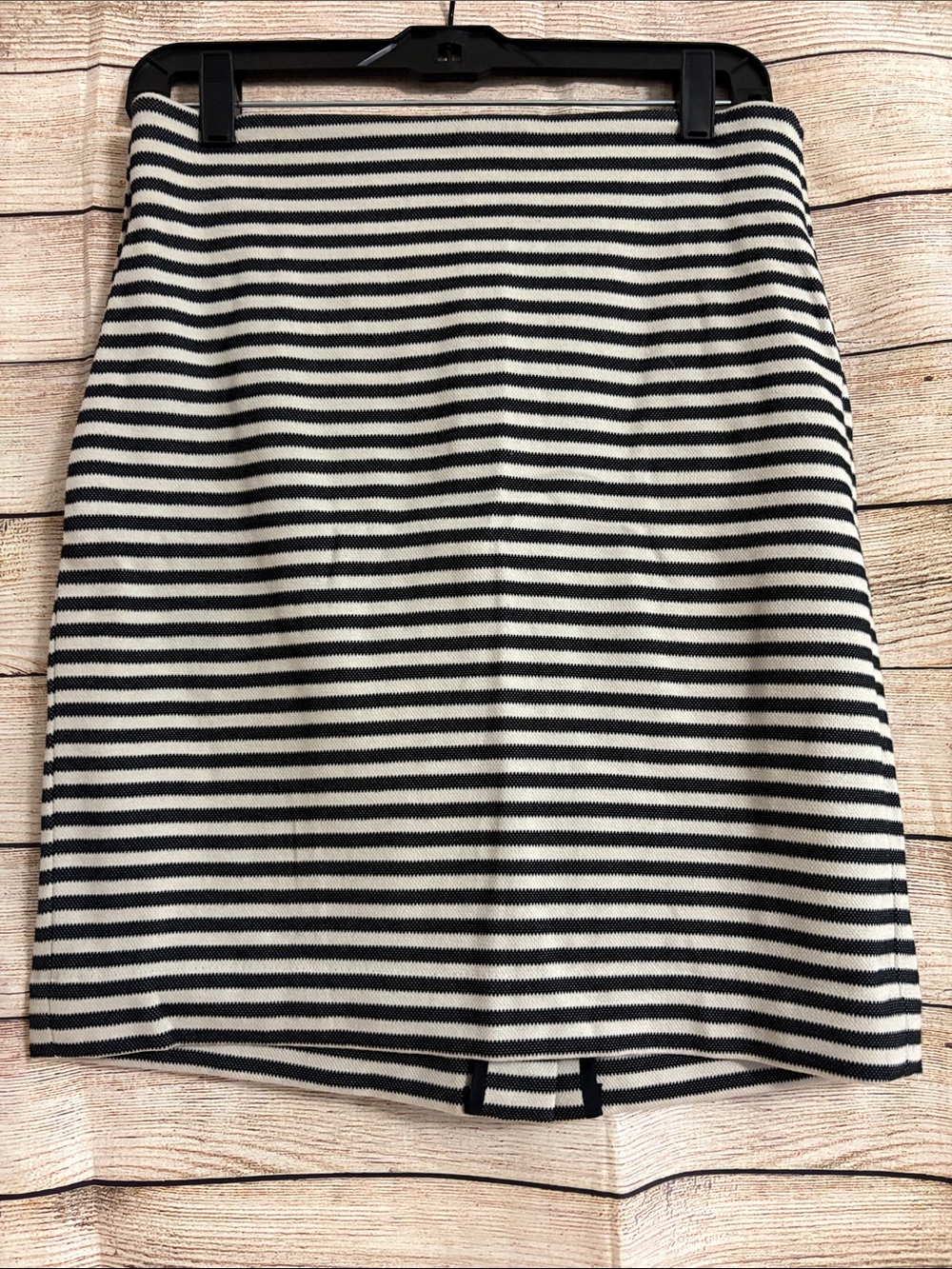 Talbots Striped Black and White Knit Mini Skirt